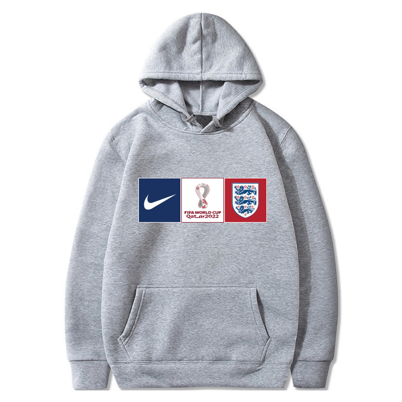 Men's England World Cup Soccer Hoodie Grey Men's England World Cup Soccer Hoodie Grey